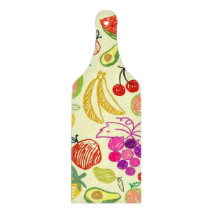 Assorted Fruit Doodle Pattern Cutting Board