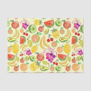 Assorted Fruit Doodle Pattern Tissue Paper
