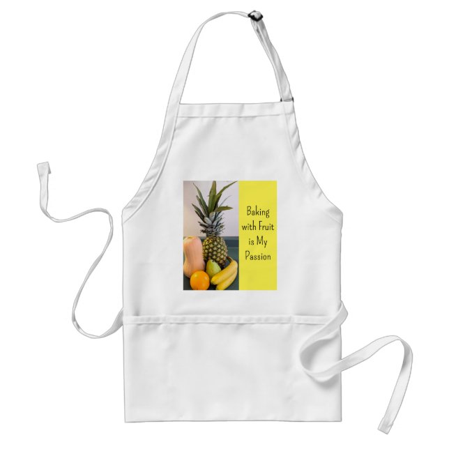 Assorted Fruit Photo Colourful Bright Yellow Baker Standard Apron (Front)