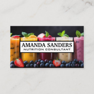Assorted Fruit Smoothies in Glasses Business Card