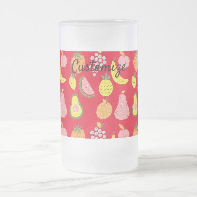 Assorted Fruits Collection Thunder_Cove   Frosted Glass Beer Mug (Center)