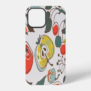 Assorted fruits, colourful seamless pattern. iPhone 12 case