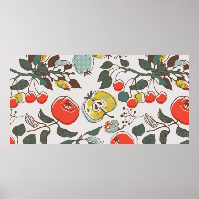 assorted fruits. seamless pattern poster (Front)