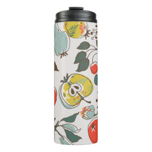 assorted fruits. seamless pattern thermal tumbler