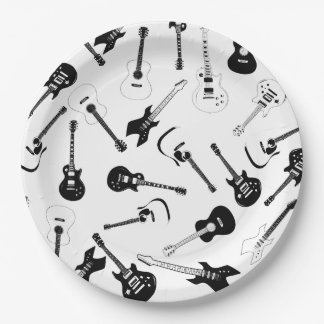 Assorted Guitars Paper Plate