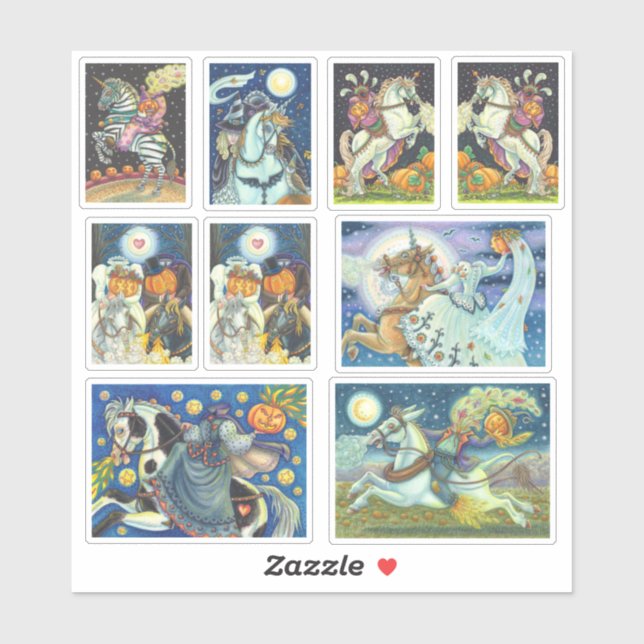 ASSORTED HEADLESS HORSEMAN HORSEWOMAN HALLOWEEN (Sheet)