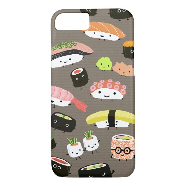 Assorted Kawaii Sushi Characters Cute and Funny Case-Mate iPhone Case (Back)