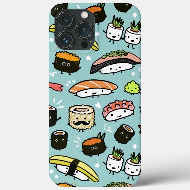 Assorted Kawaii Sushi Characters Cute and Funny Case-Mate iPhone Case (Back)