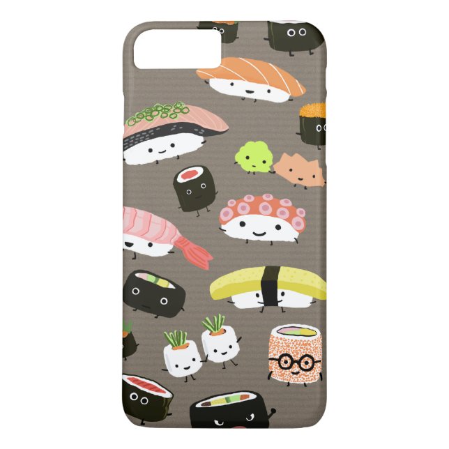 Assorted Kawaii Sushi Characters Funny and Cute Case-Mate iPhone Case (Back)