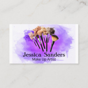 Assorted Make Up Brushes   Watercolor Business Card