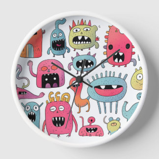 Assorted monster figures clock