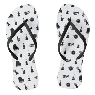 Assorted Musical Instruments CUSTOM BG COLOR Flip Flops
