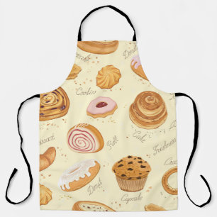 Assorted Pastries: Tasty Seamless Pattern. Apron