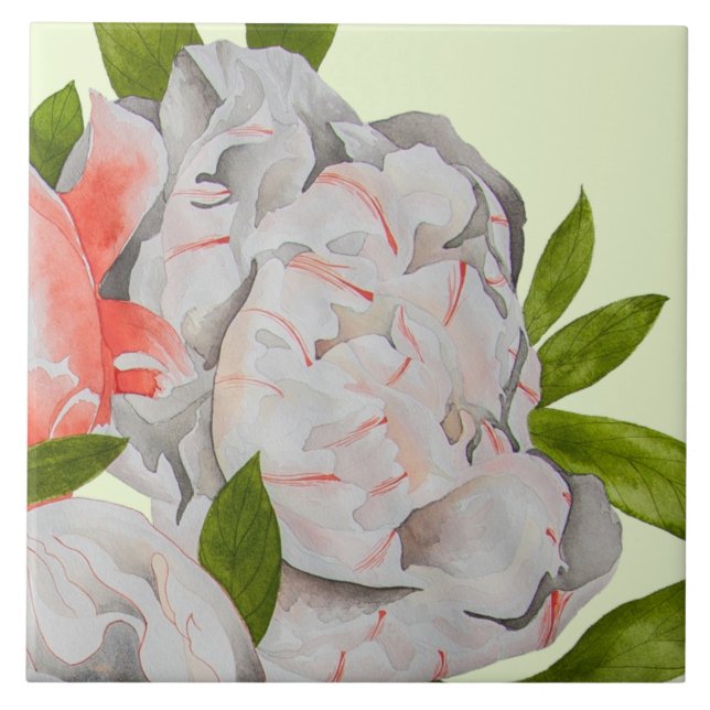 Assorted Peonies on a Ceramic Tile (D) (Front)
