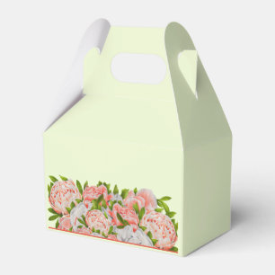 Assorted Peonies on a Gable Favour Box