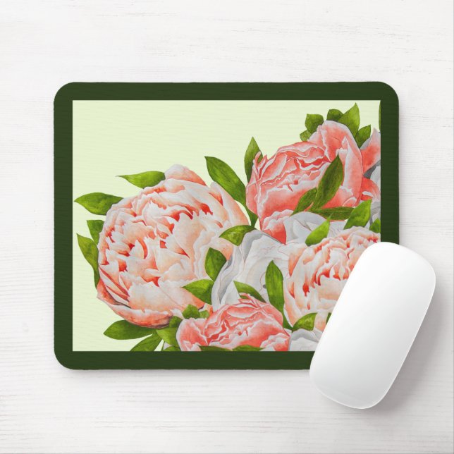 Assorted Peonies on a Mouse Pad (With Mouse)