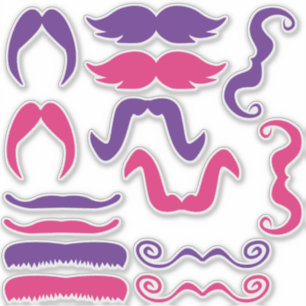 Assorted Pink and Purple Moustache