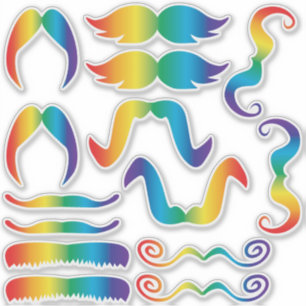 Assorted Rainbow Moustache