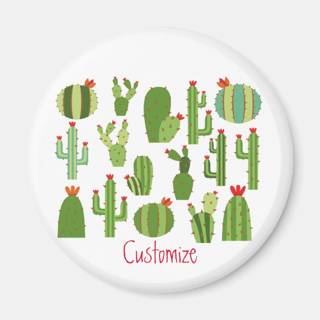 Assorted Red-flowered Cactus Plants Thunder_Cove Magnet (Front)