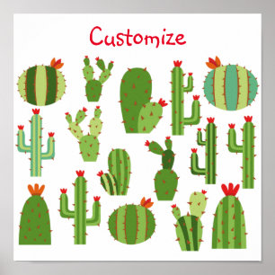 Assorted Red-flowered Cactus Plants Thunder_Cove Poster