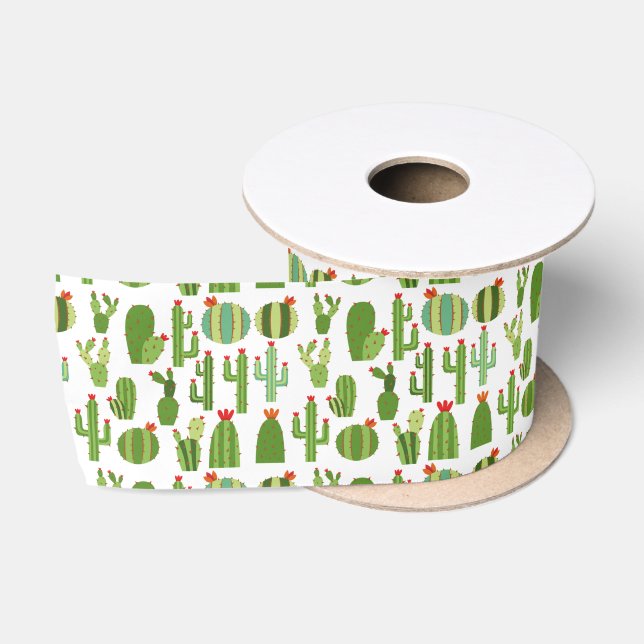Assorted Red-flowered Cactus Plants Thunder_Cove Satin Ribbon (Spool)