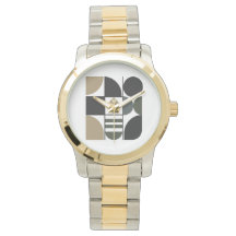 Assorted Shapes Unisex Two-Tone Bracelet Watch