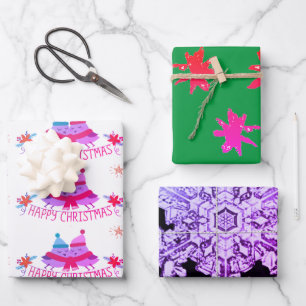ASSORTED SNOW FLAKE CHRISTMAS Wrapping Paper