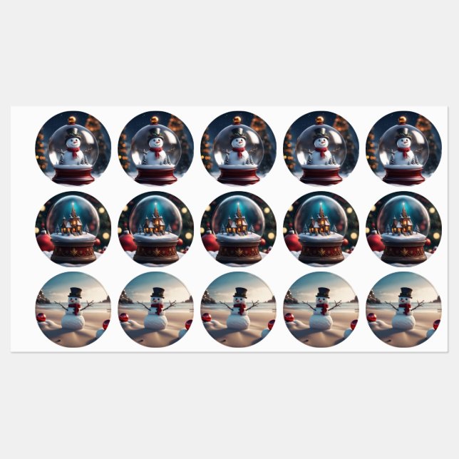 Assorted Snowman Stickers (Sheet)