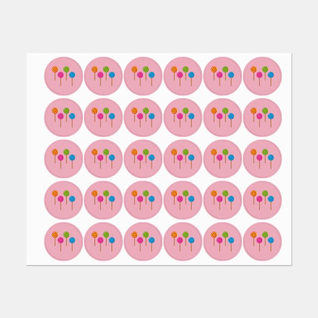 Assorted Spiral Colourful Lollipops (Sheet)