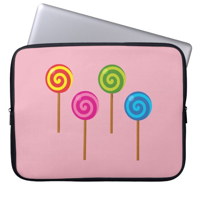 Assorted Spiral Colourful Lollipops Laptop Sleeve (Front)