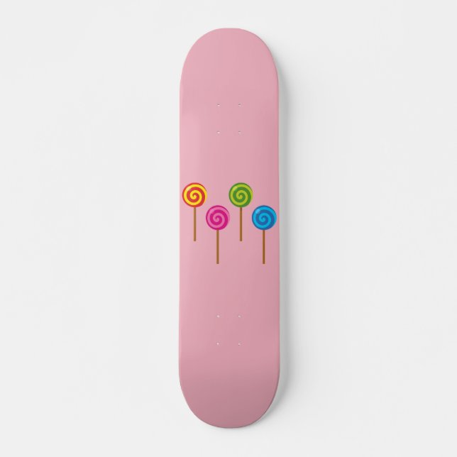 Assorted Spiral Colourful Lollipops Skateboard (Front)