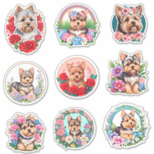 Assorted Yorkshire & flowers Sticker