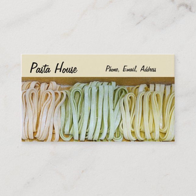 Assortment of Fresh, Handmade Italian Pasta Business Card (Front)