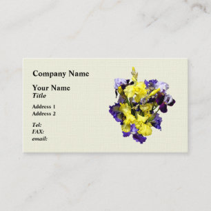 Assortment of Irises Yellow and Purple Business Card