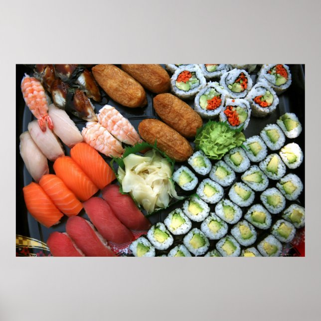 Assortment of Japanese sushi favourites Poster (Front)