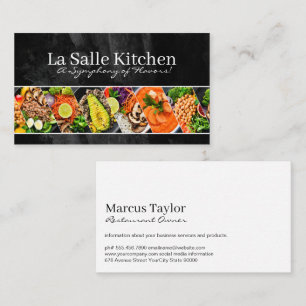 Assortment of Plated Cuisines Restaurant Business Card