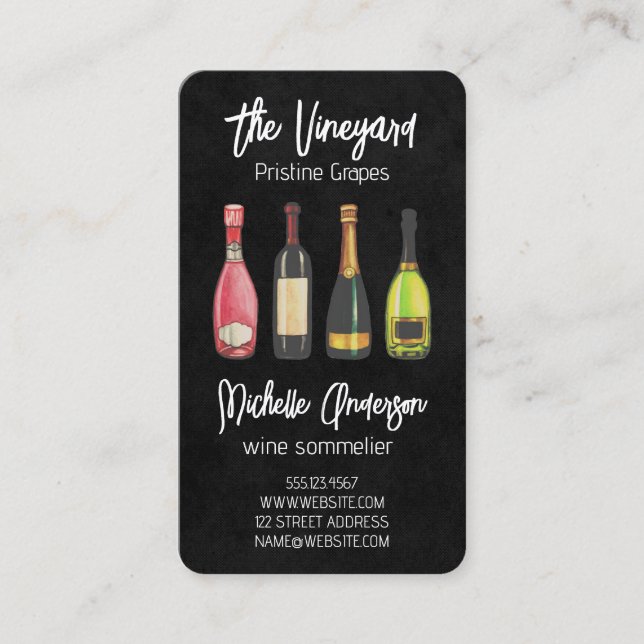 Assortment of Wines | Creative Business Card (Front)