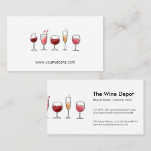 Assortment of Wines in Glasses Appointment Card