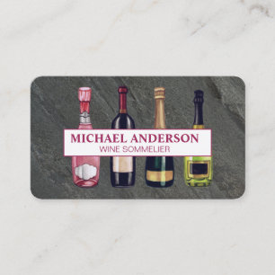 Assorts Wine Bottles Beverages Business Card