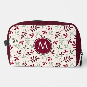 Asstd Leaves Pattern Reds Grns Crm (Personalised) Dopp Kit