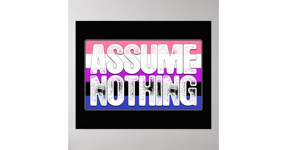 Assume Nothing Genderfluid Pride Flag Poster Zazzle.co.uk
