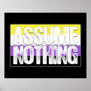 Assume Nothing Nonbinary Pride Flag Poster
