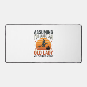 Assuming I'm Just an Old Lady Witch Halloween Desi Desk Mat