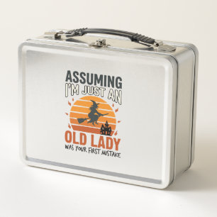 Assuming I'm Just an Old Lady Witch Halloween Desi Metal Lunch Box