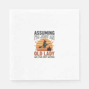 Assuming I'm Just an Old Lady Witch Halloween Desi Napkin