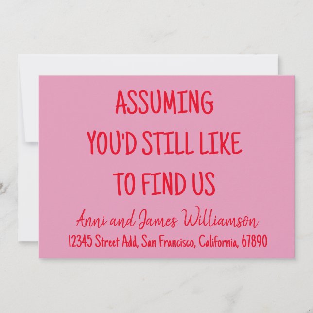 Assuming you'd still like to find us funny moving  announcement (Front)