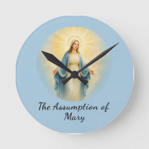 Assumption of Mary Catholic Saint  Round Clock