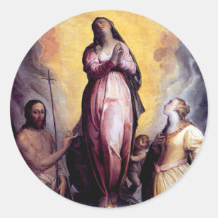 Assumption the Virgin Mary Classic Round Sticker