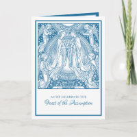 Assumption Virgin Mary Blue Elegant Religious 