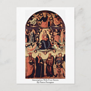 Assumption With Four Saints By Pietro Perugino Postcard